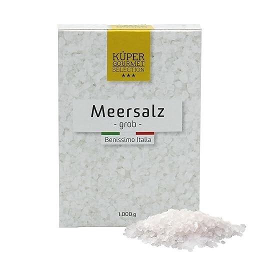 Küper Selection Meersalz - 1000G Grobes Salz Zum Würzen Und,Packung mit 4 Stück