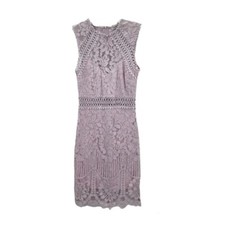 FASHION NOVA BRISA LAVENDER LACE MINI DRESS.