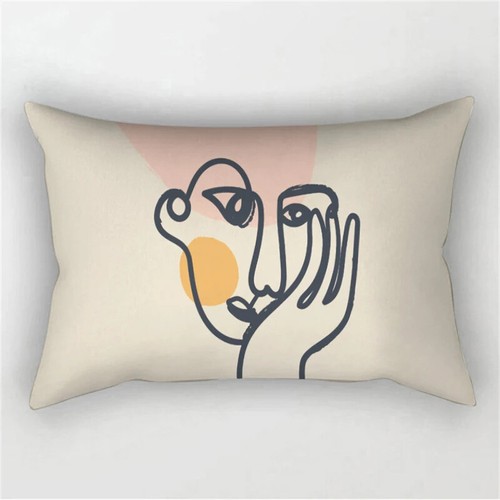 Abstract Leaves Plant Sofa Pillow Cover Rectangle Face Cushion Cover Geometric - Picture 32 of 38