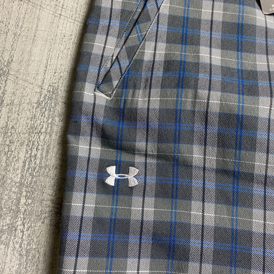 Nuevo con etiquetas Pantalones Cortos de Golf Under Armour Para Mujer 4 Gris Azul A Cuadros Equipo para Todas las Temporadas Poliéster Foto 3 de 4