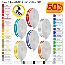 PINSTRIPE Self Adhesive Double Coachline TAPE Decal Vinyl Sticker 1/12" & 1/6"