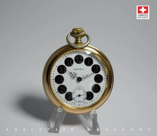 Swiss Fired Porcelain Enamel Dial Cartouche Numerals Rare 431 Movement