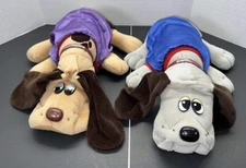 2 Vintage Tonka Pound Puppies 18" Large1985 Coolest Pups In There Coats W/collar