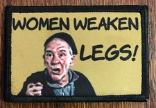 Women Weaken Legs Rocky Movie Morale Patch Funny Military Tactical Army Flag USA