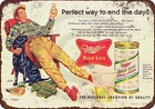 1955 Miller High life Beer AD Vintage LOOK reproduction metal sign 8 x 12