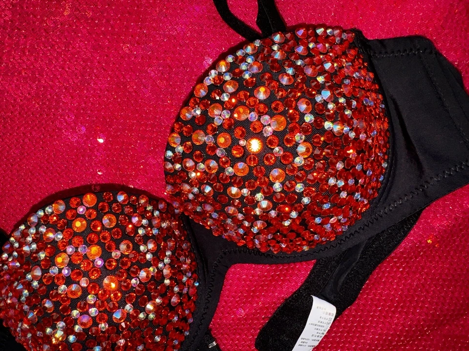 Sujetador de cristal hecho a mano, ropa interior sexy, ropa interior para mujer, sujetador para mujer, sujetador sexy” Foto 3 de 4