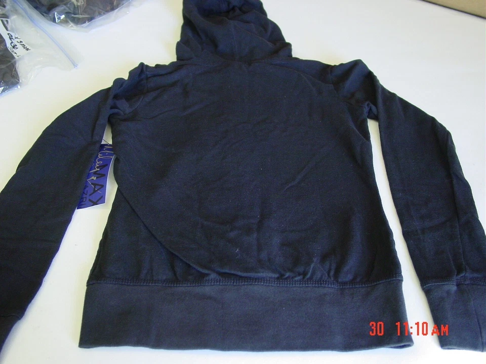 NUEVO CON ETIQUETAS NUEVO SIN ETIQUETAS Sudadera con Capucha Junior para Mujer Negra Lavada con Ácido Foto 3 de 4