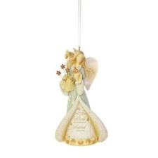 Heart of Christmas Angel Hanging Ornament Basket of Seashells Enesco New 6004110