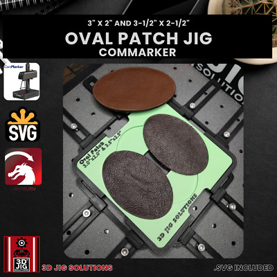 ComMarker Oval Leather Hat Patch Jig | Laser Engraving Template