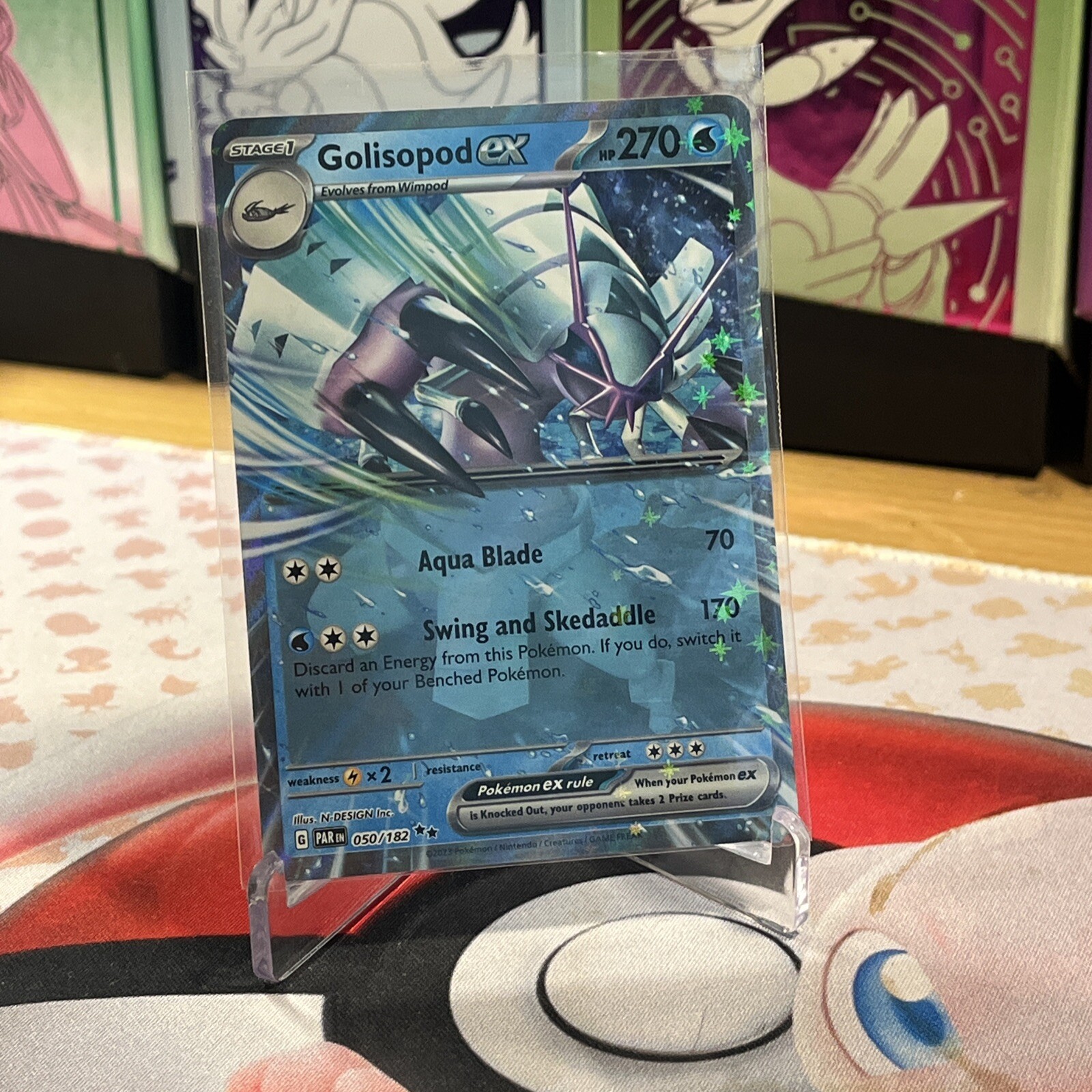 Pokemon TCG Golisopod ex 050/182 Paradox Rift Double Rare Holo Near Mint/Mint