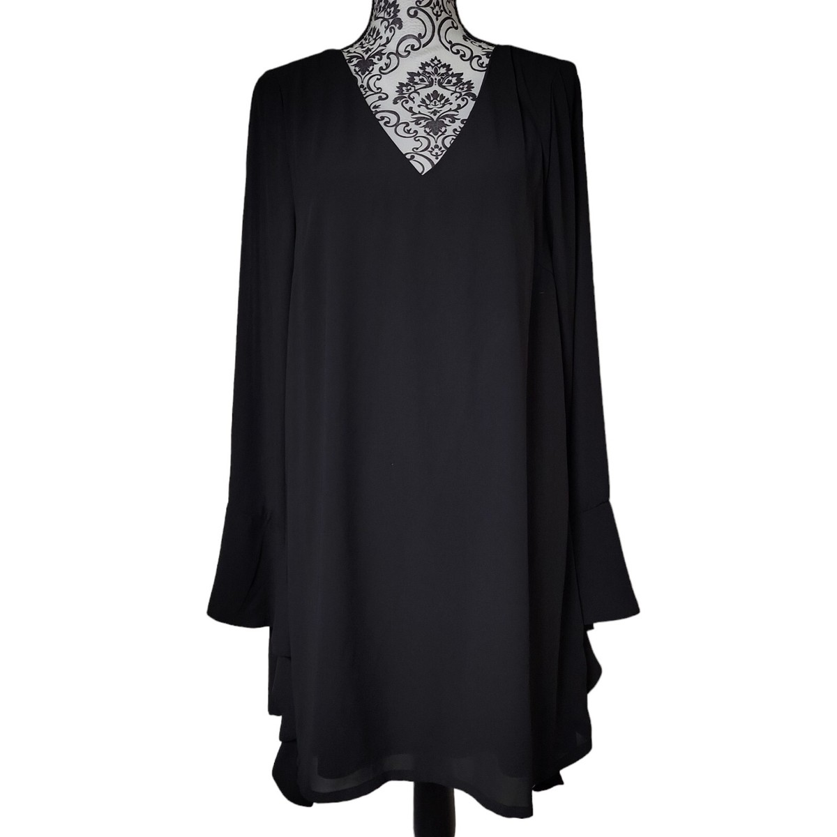 black slip dress long sleeve Sevila Long Sleeve Mini Dress in Crinkle Black , Bodycon
