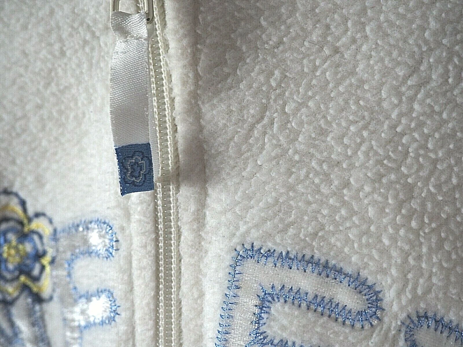 OFF WHITE Felpa con cappuccio vintage anni 90 Y2K Looney Toons Tweety Bird Warner Bros avorio ricamo pile M