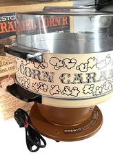 Vtg Presto Caramel Corn Popcorn Maker 1981 Original Box Works As Is Stained Bowl