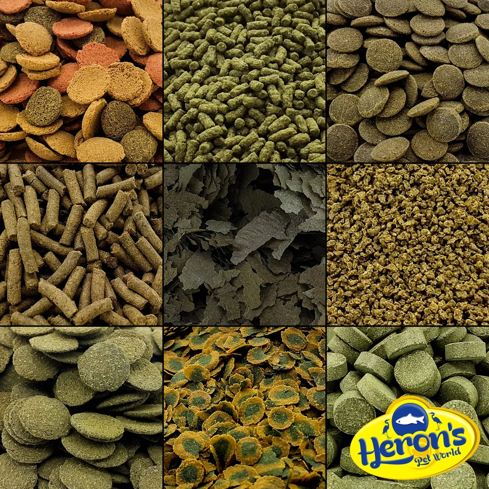 HERONS PREMIUM SPIRULINA FISH FOOD Malawi Cichlid Goldfish Pleco Wafers Sticks