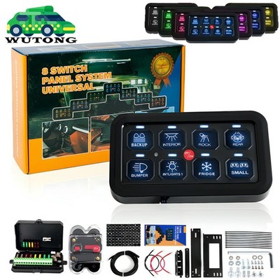 8 Gang LED Switch Panel Automatic Dimmable Toggle Momentary Strobe Pulsed Switch