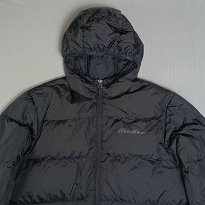 Eddie Bauer Wide Channel Down Puffer Jacket Mens Medium Black