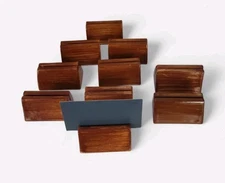 Set 10 Williams Sonoma Painted Ceramic Place Card Holders Brown Burgundy 2012