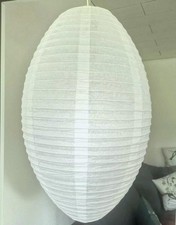 Oval Weiß White Papierlampe Lampenschirm Lampion Latern 55cm Schirm Lampe eiform