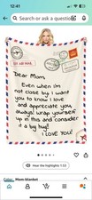 Mom Blankets Gift Birthday from Daughter Son, Dear Mom Throw Blanket 50x60
