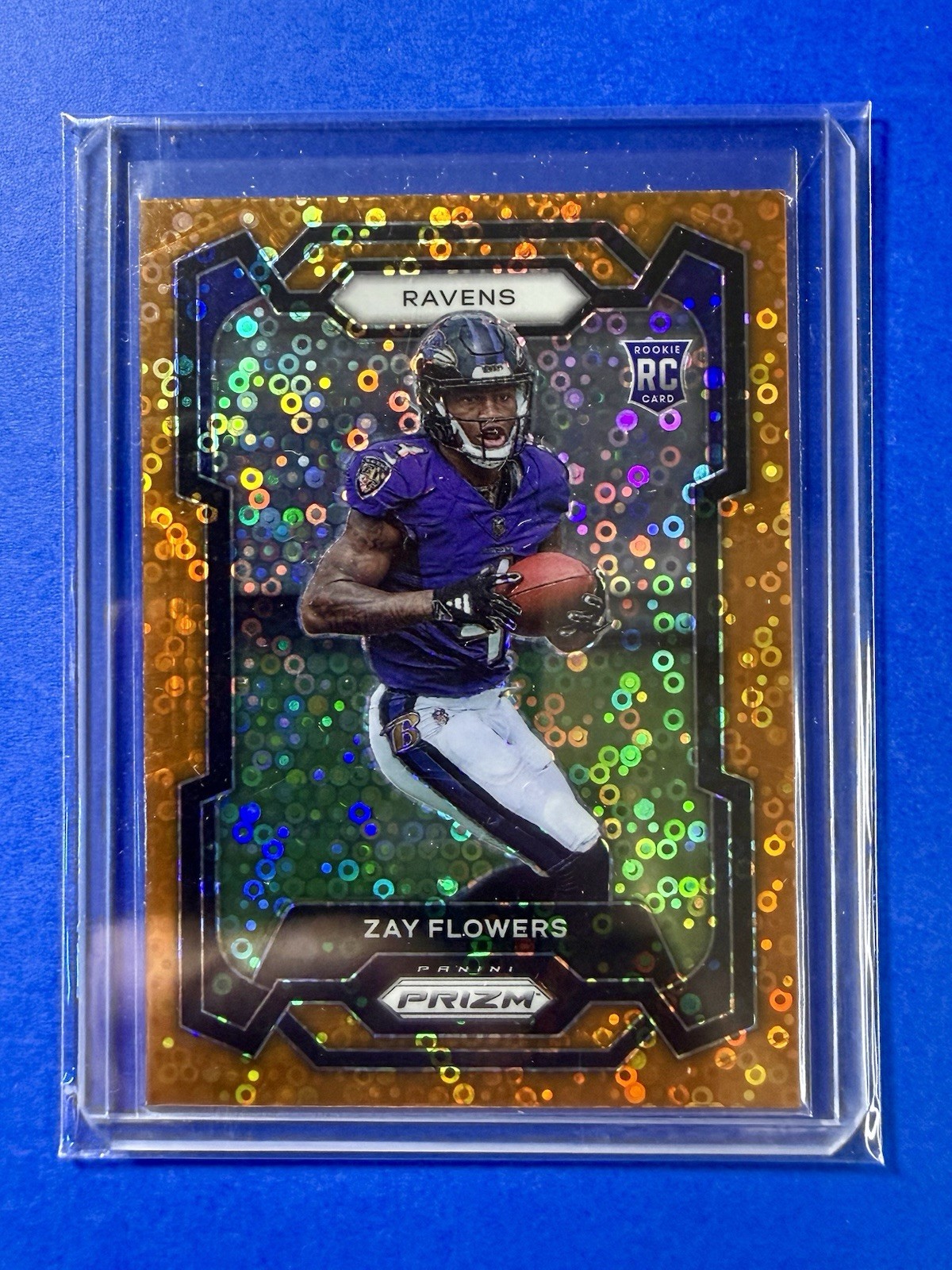 2023 Panini Prizm - Rookies Zay Flowers #307 Orange Disco Prizm (RC)