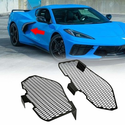 For Corvette C8 Stingray Z51 2020+ Side Intake Mesh Grille Radiator Guard Alu