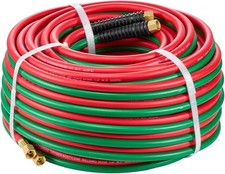 Oxygen Acetylene Hose, 1/4-Inch x 100FT Oxy Acetylene Hose with 9/16"-18 B Fitti