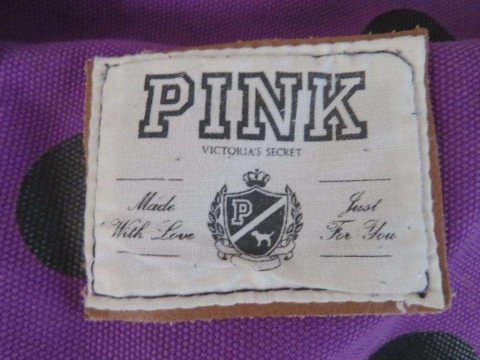 Victoria's Secret розовый polkadot фиолетовый спортзал путешествий спортивная сумка 22 «x 10» x 9» - Изображение 4 из 4