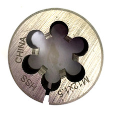 M12 X 1.50 X 1" O.D. METRIC HSS ROUND ADJUSTABLE DIE SPECIAL PITCH