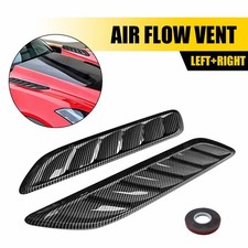 Carbon Fiber Hood Front Side Air Flow Vent Hole Cover Decor Trim Car Accessories