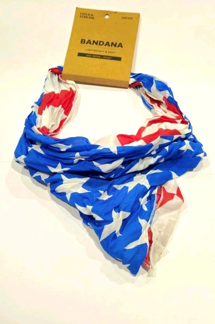 Бандана с Американским флагом на 4 Июля, Многоцветная, 22 x 22