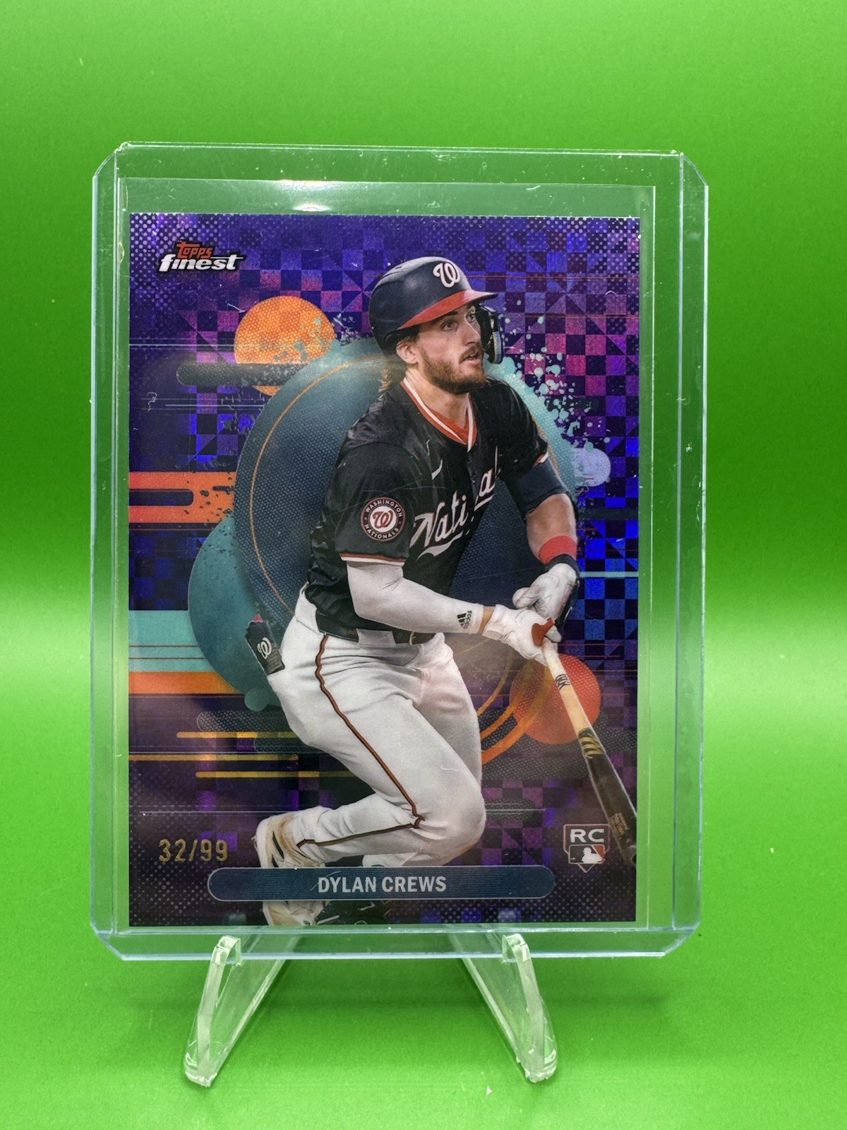 2025 Topps Finest Uncommon Purple Checkerboard Refractor #125 Dylan Crews RC /99