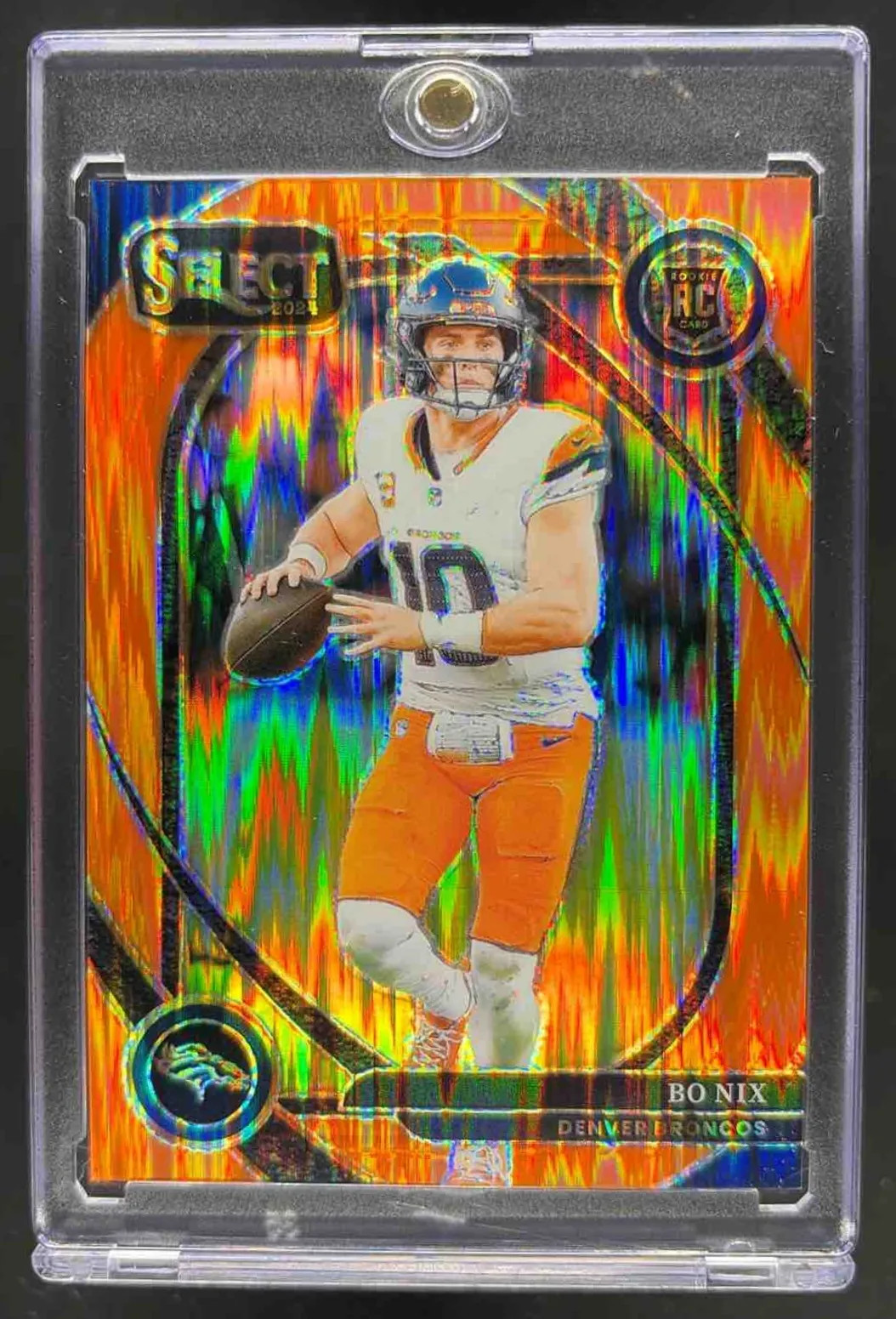 2024 Panini Select Bo Nix #221 Club Orange Prizm Shock 190/399 RC