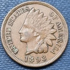 1893 Indian Head Cent 1c Higher Grade #94268