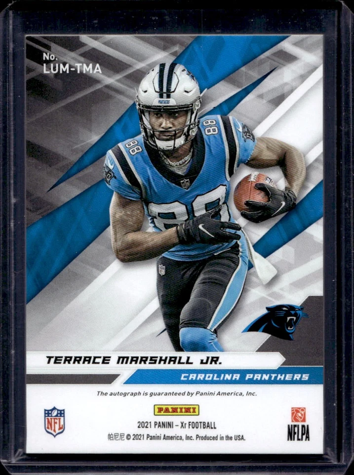 2021 Panini XR Terrace Marshall Jr. Luminous Endorsements Gold /10 Rookie Auto - Image 2 of 2