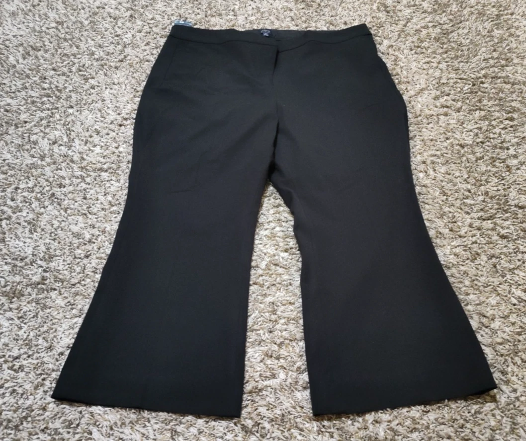 slim fit dress slacks Nydj Plus Women's Pull On Flare Leg Pants - Black