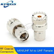 Mini UHF Male Plug Mini PL259 to SO239 UHF Female RF Adapter Barrel Connector