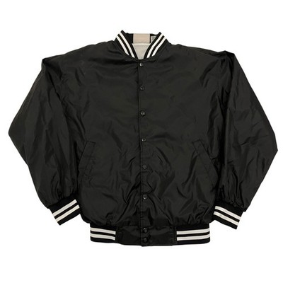 Vintage Cardinal Satin Bomber Varsity Jacke Herren Medium Schwarz Nylon