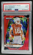2025 Panini Prizm Draft Picks Arch Manning Red Flash Rated Prospect #/49 PSA 9