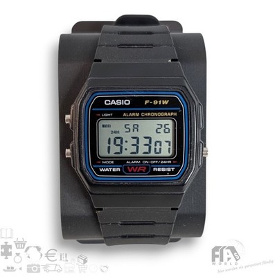 Casio F-91W Uhr Armbanduhr digital schwarz Wasserfest Unisex VINTAGE Klassisch