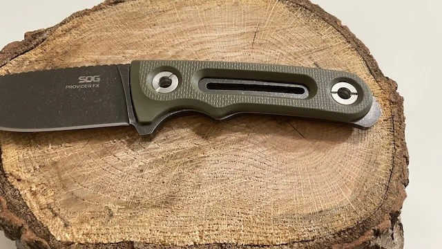 SOG PROVIER FX 3,75” Acero Inoxidable Hoja Fija Lisa G10 Mango VERDE Foto 4 de 4