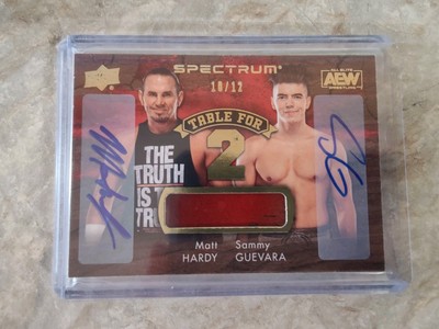 2021 AEW Spectrum Table for 2 Auto Relics #T2-7 Matt Hardy/Sammy Guervara 10/12