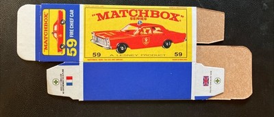 Matchbox #59 Fire Chief Car  64-69 Type E Repro Box 