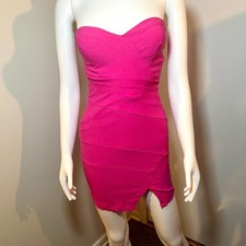 Windsor Bandage Mini Dress 3 Bodycon Slit Strapless Retro Trashy Y2K 90s Mcbling