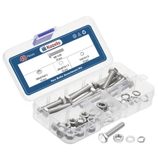 48 Pcs Bolts and Nuts Washers Kit - [M6-1x30] 304 Stainless Steel, Silver Tone