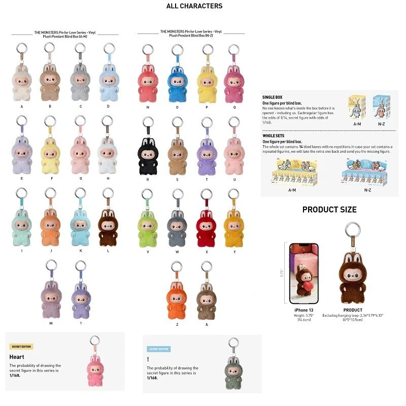 POPMART Labubu LOS MONSTRUOS Pin for Love Vinilo Peluche Colgante, NUEVO Foto 2 de 2