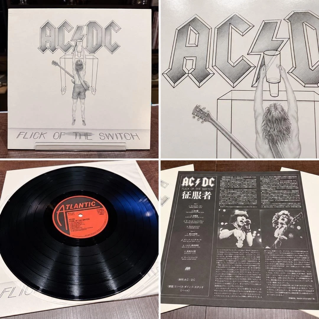 AC/DC Flick Of The Switch vinilo LP VG + cubiertas en relieve s incluidas
