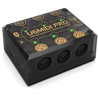 U6MIDI Pro: Advanced Plug-and-Play USB MIDI Interface - 3-in-3-out Connectivity