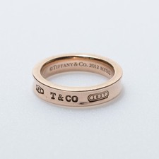 Anello Tiffany&CO 1837 metallo rubedo logo moda gioielli rotondi misura US 4