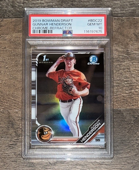 2019 BOWMAN DRAFT CHROME-REFRACTOR #BDC22 GUNNAR HENDERSON PSA 10