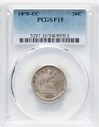 1875-CC  Seated Liberty 20 Cent Piece - PCGS Fine 15-Carson City Mint-Nice Coin